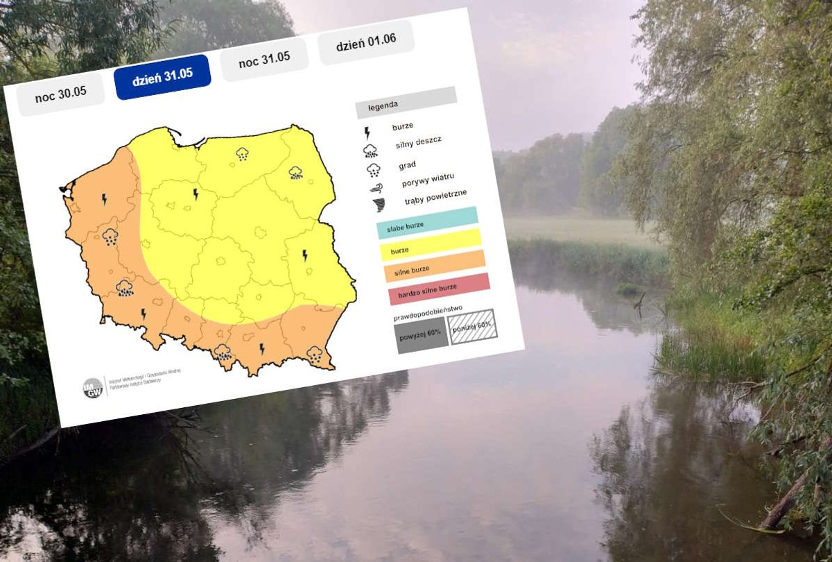 Alert RCB drugiego stopnia dla 8 województw. Burze, ulewny deszcz i silny wiatr