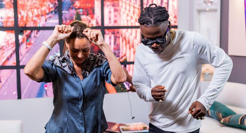 H.E. Anne Sophie Avé and Stonebwoy