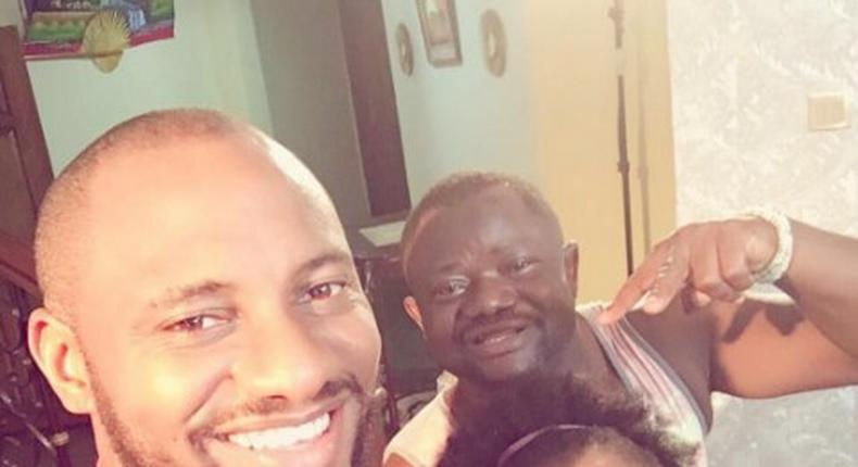 Yvonne Jegede, Yul Edochie and Lancelot Imasuen on set of Disclosed 