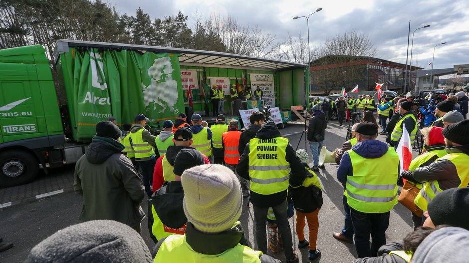 Protest rolników na granicy w Świecku