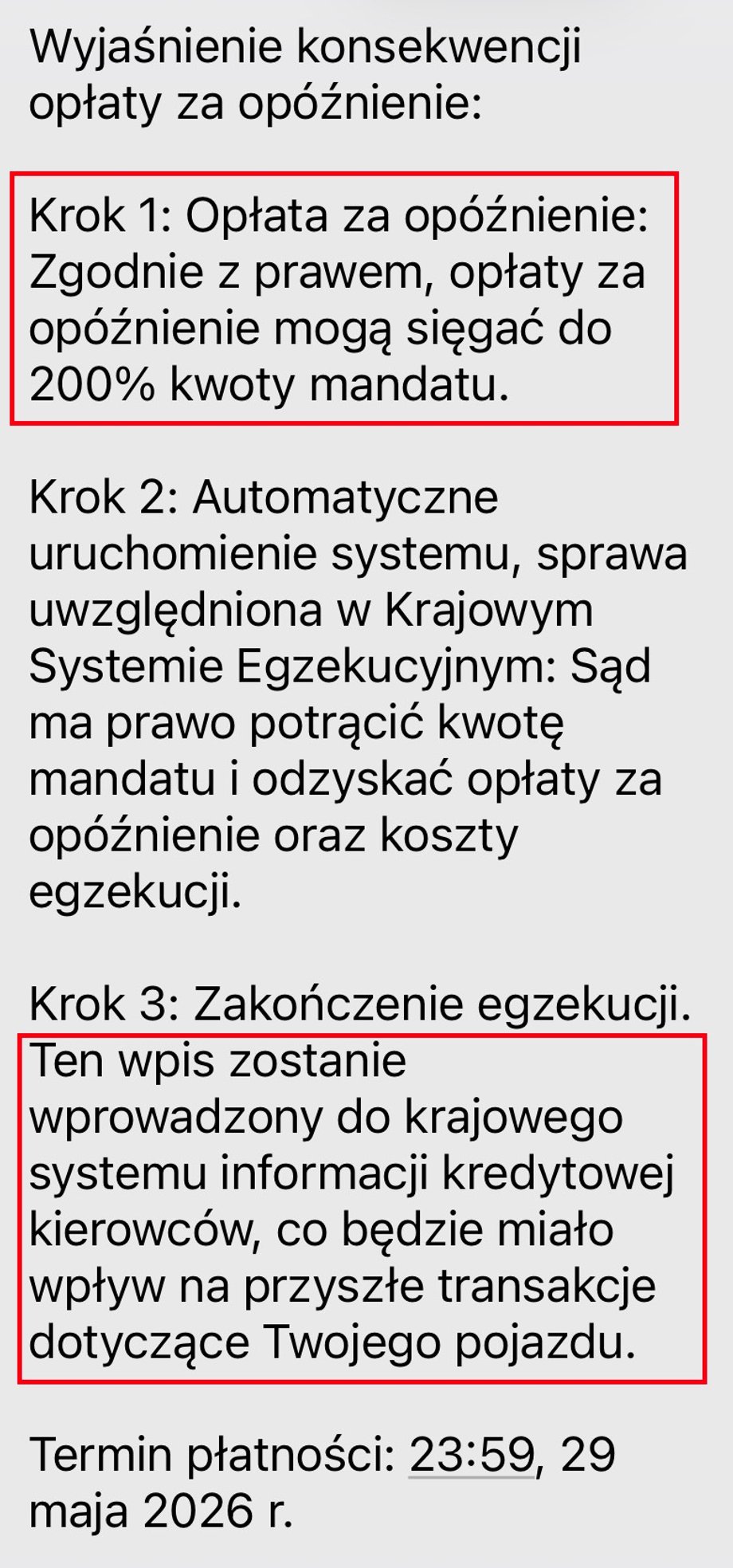 Wiadomość wysłana przez oszusta