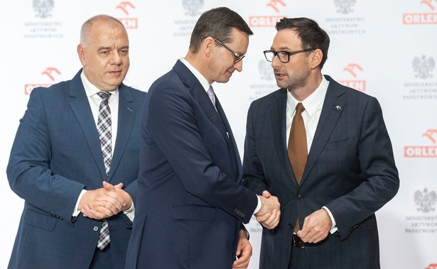 Jacek Sasin, Mateusz Morawiecki i Daniel Obajtek