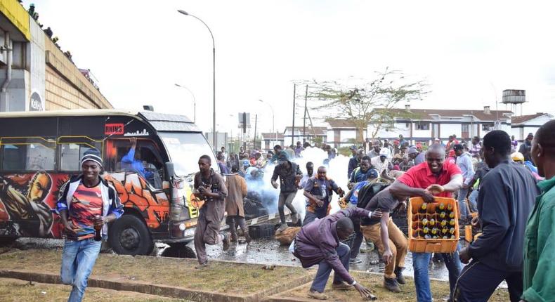 File image of a crowd at the scene of an accident where a beer truck overturned on 05 October 2019