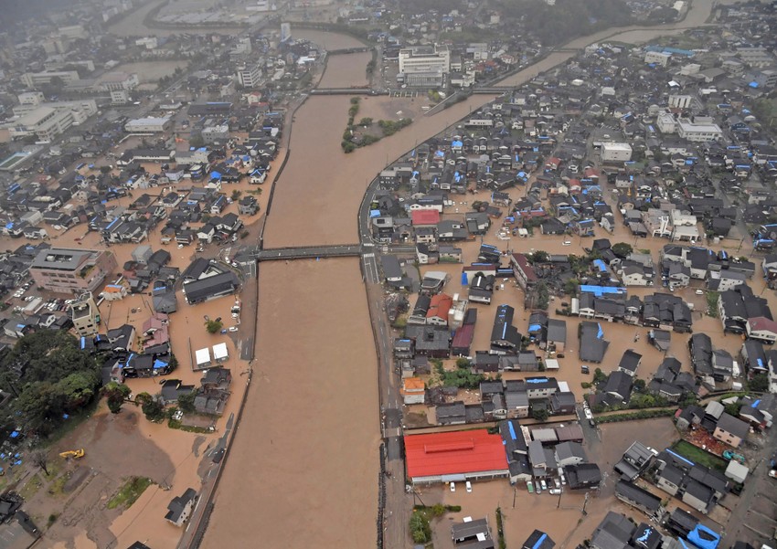 Poplave nakon velikih padavina u Vadžimi, prefektura Išikava, Japan, 21. septembra