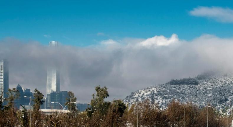 An unusual snow storm blankets the Chilean capital Santiago