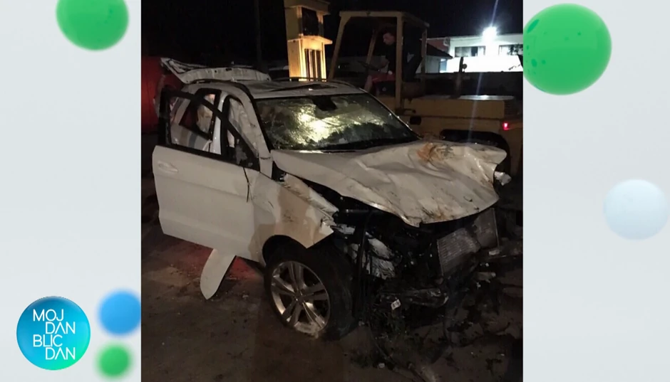 Automobil Dejana Petrovića nakon nesreće