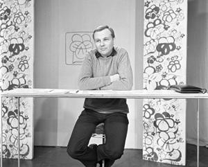 Maciej Zimiński w programie &quot;Ekran z bratkiem&quot;, 1969 r./ fot. TVP/ East News