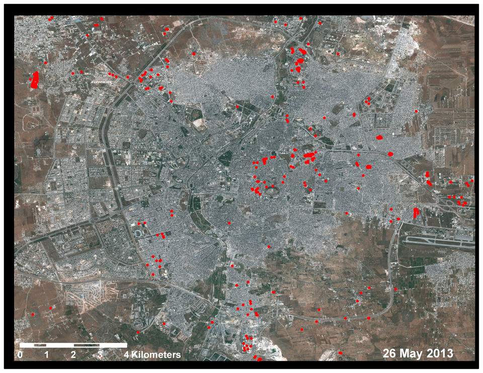 Aleppo - zdjęcie satelitarne z 26 maja 2013