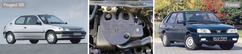 Peugeot 306 korzystał zarówno z silników XUD, jak i DW8; Polonez otrzymał jednostkę wysokoprężną w 1991 r.