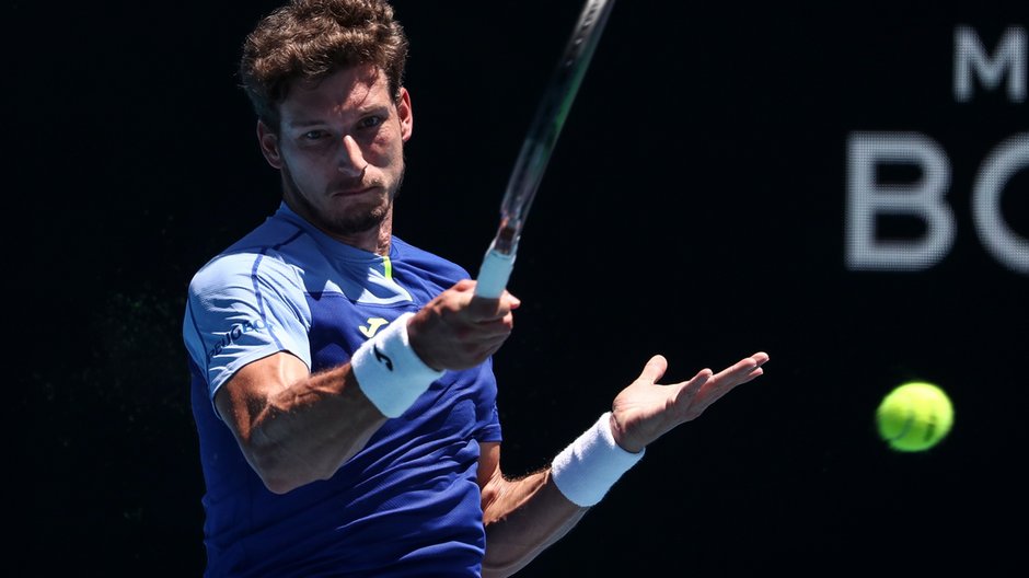 Pablo Carreno Busta w meczu z Tallonem Griekspoorem podczas Australian Open 19 stycznia 2022 r.