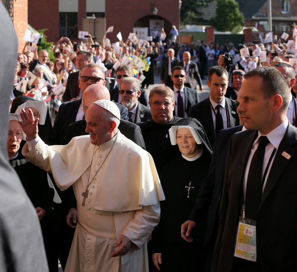 KRAKÓW ŚDM 2016 PAPIEŻ FRANCISZEK (papież Franciszek, Petra Kowalczyk, Gracjana Szewc)