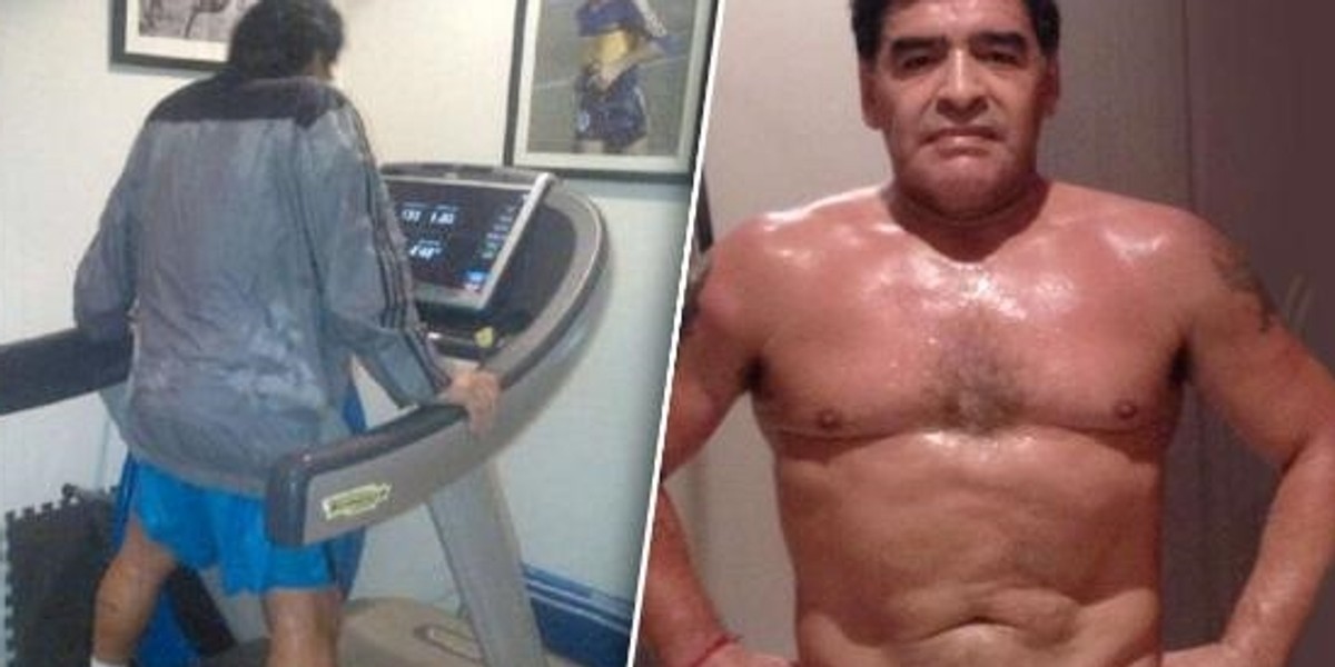 Diego Maradona kaloryfer brzuch