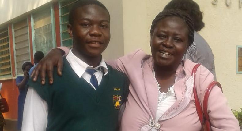 James Kaluna with his mother