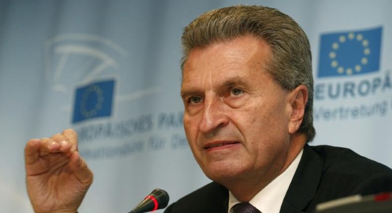 EU Commissioner Guenther Oettinger