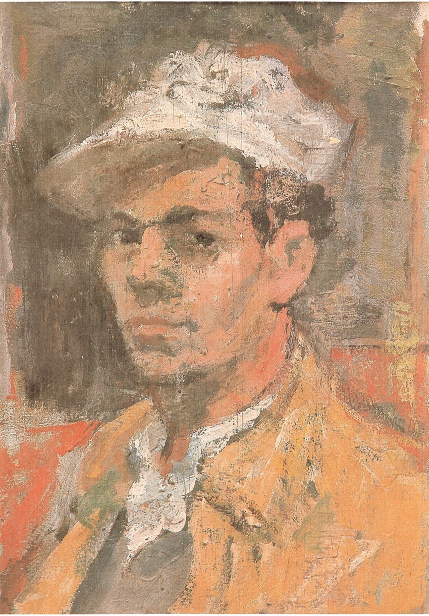 Đorđe Andrejević Kun, “Autoportret”, gvaš na drvetu, Narodni muzej Kragujevac