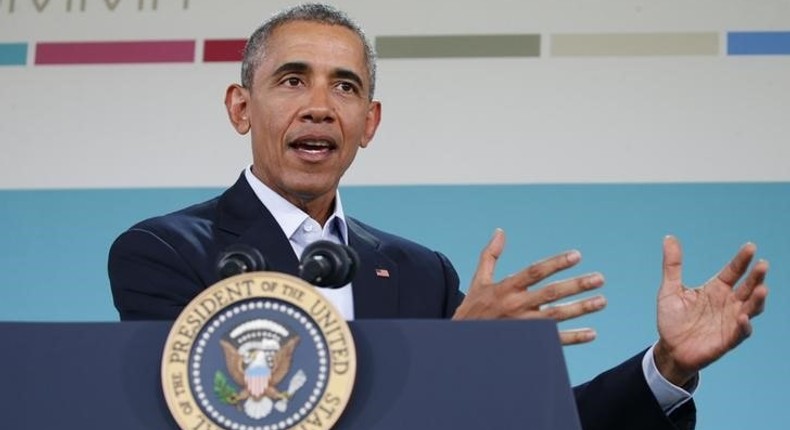 U.S. President Barack Obama speaks at a news conference after the 10-nation Association of Southeast Asian Nations (ASEAN) summit in Rancho Mirage, California February 16, 2016.     REUTERS/Kevin Lamarque