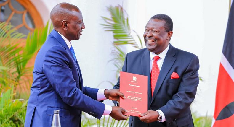 President William Ruto with Prime Cabinet Secretary Musalia Mudavadi at State House