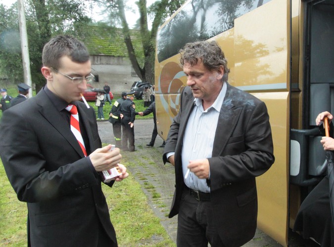 Piotr Tymochowicz na pogrzebie Andrzeja Leppera