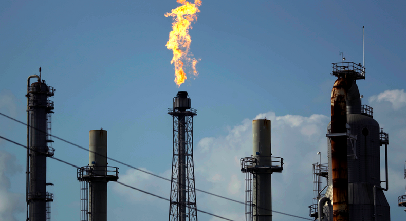 Nigeria's crude oil production hits 1.3 million BPD in February 2023. (AP Photo/Gregory Bull, File)