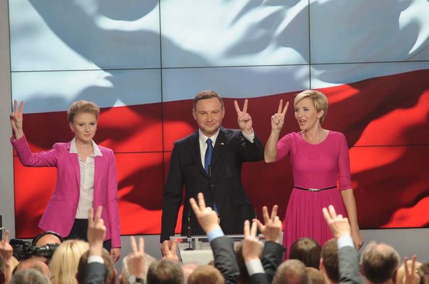 Andrzej Duda z żoną i córką