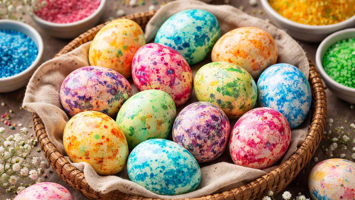 Jaja farbana pirinčem