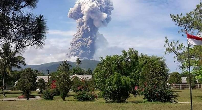 Mount Soputan volcano spewed ash 4,000 metres into the air