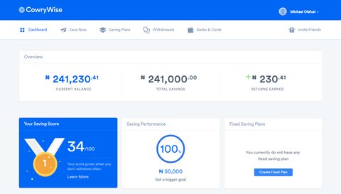 Investment app in Nigeria - cowrywise (Michael Olafusi)
