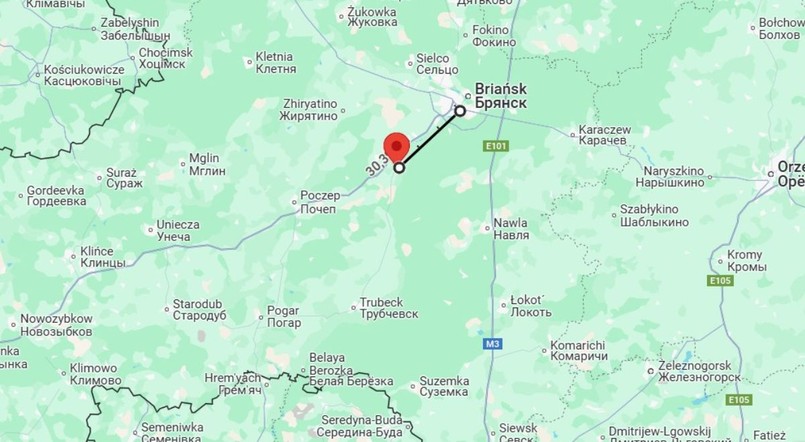 Mapa obwodu briańskiego