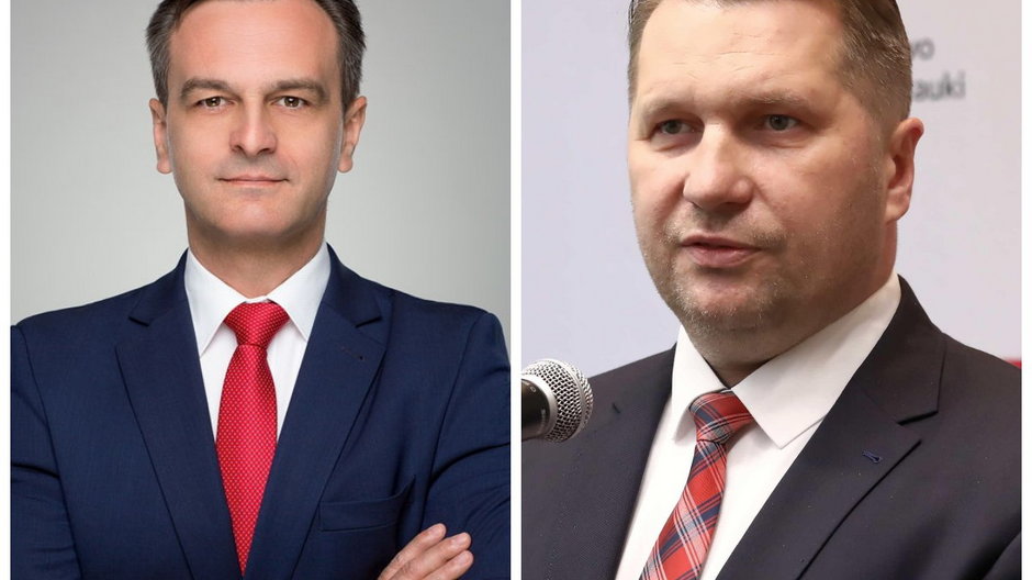 Dziekan wydziału prawa KUL Andrzej Herbet i minister edukacji i nauki Przemysław Czarnek