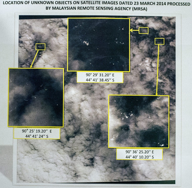 Poszukiwania zaginionego Boeinga: zdjęcia satelitarne z 23 marca PA/AZHAR RAHIM Dostawca: PAP/EPA.