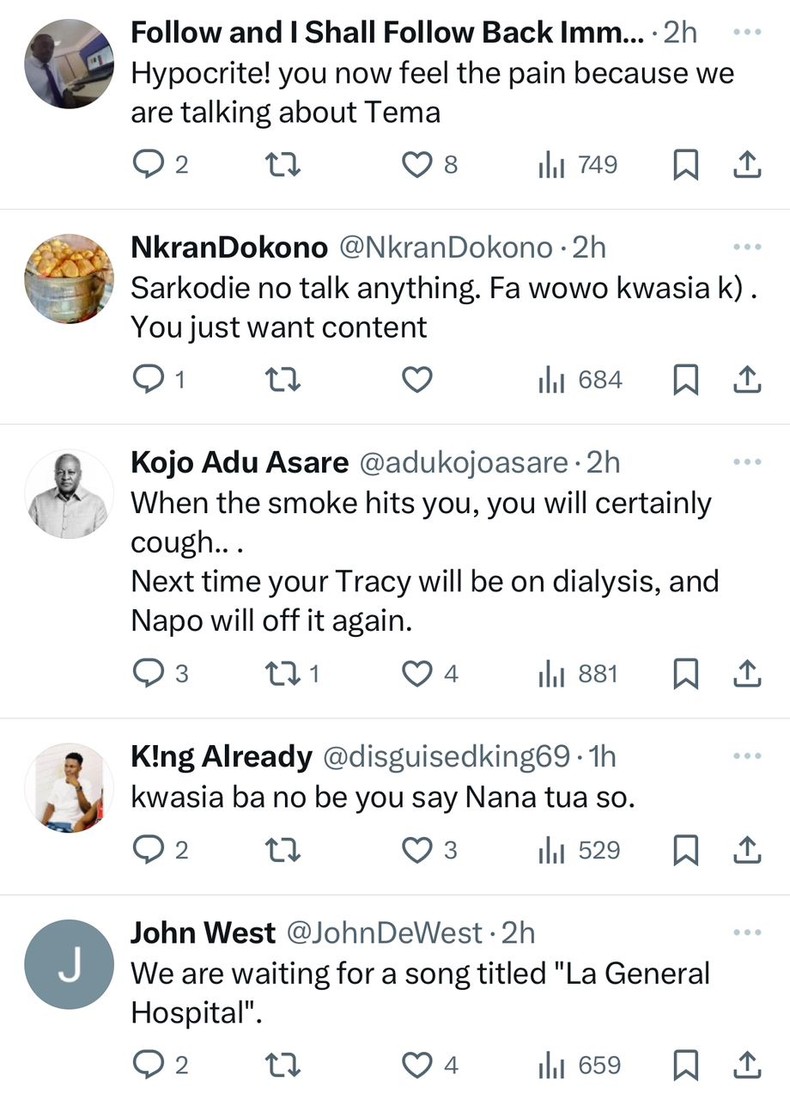 'Hypocrite, drop another dumsor track' - Sarkodie told as he comments on 2024 Dumsor