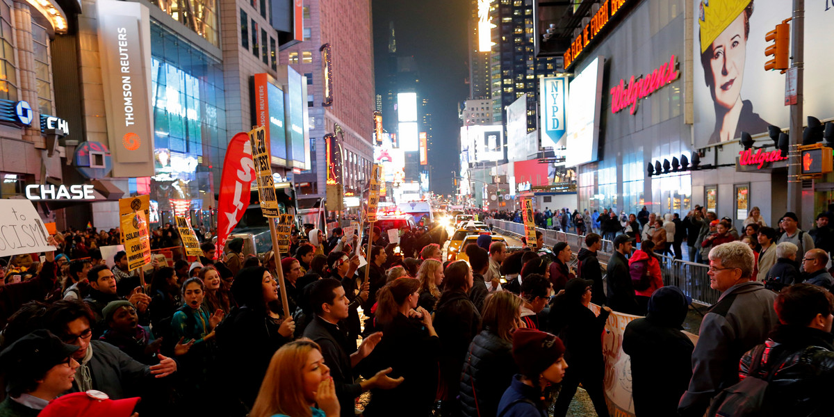 A massive anti-Trump protest broke out in New York City