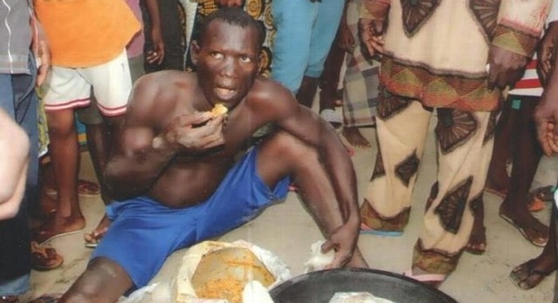 Kaduna Enatimi 'enjoying' his meal