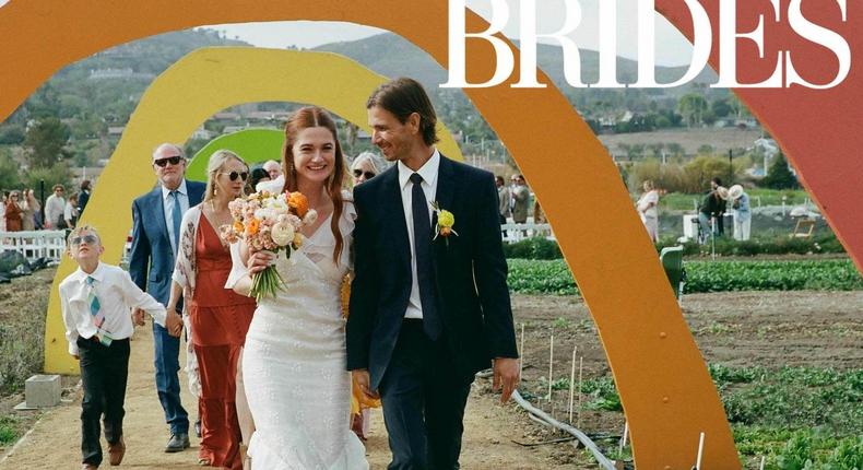Bonnie Wright and Andrew Lococo on their wedding day.St Chelle