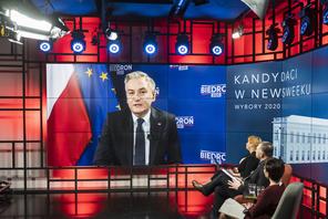 Warsaw 18.03.2020 Poland Debata prezydencka Newsweek Polska z kandydatem na prezydenta Robertem Biedroniem