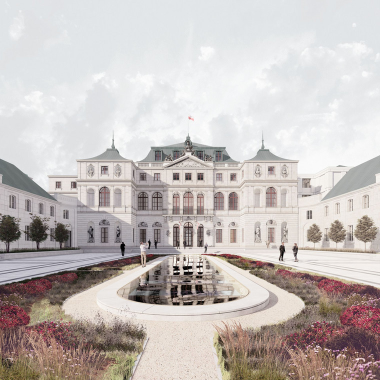 Projekt odbudowy pałacu Brühla.