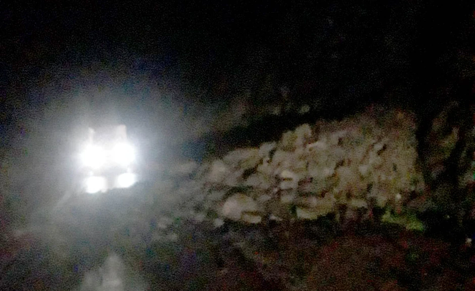 Odron na magistralni put na ulasku u Mokru Goru