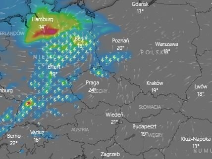 Prognozowana sytuacja o północy