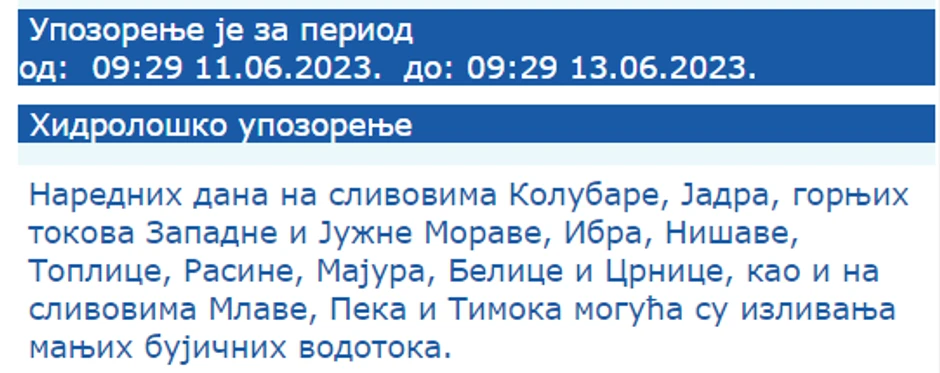 Upozorenje na bujice