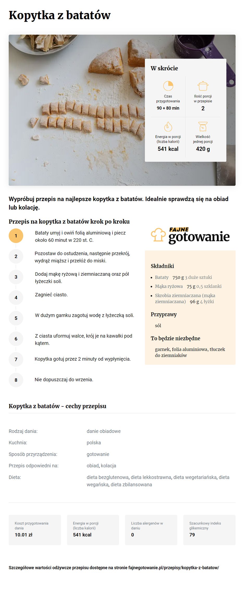 Kopytka z batatów