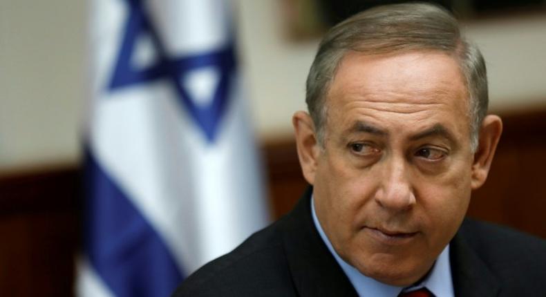 Israeli Prime Minister Benjamin Netanyahu attends a cabinet meeting in Jerusalem on March 16, 2017
