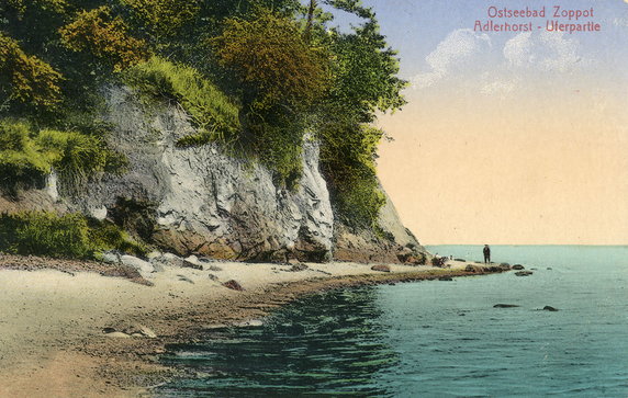 Brzeg morski pod klifem orłowskim w 1906 r.