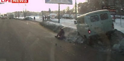 Pijany potrącił matkę z 7-letnią córką. Wstrząsające nagranie