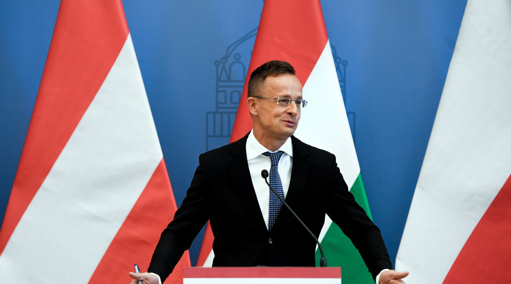 Szijjártó Péter külgazdasági és külügyminiszter az úgynevezett bécsi ötök informális csoportosulás budapesti sajtótájékoztatóján 2020. július 14-én. / Fotó: MTI/Koszticsák Szilárd