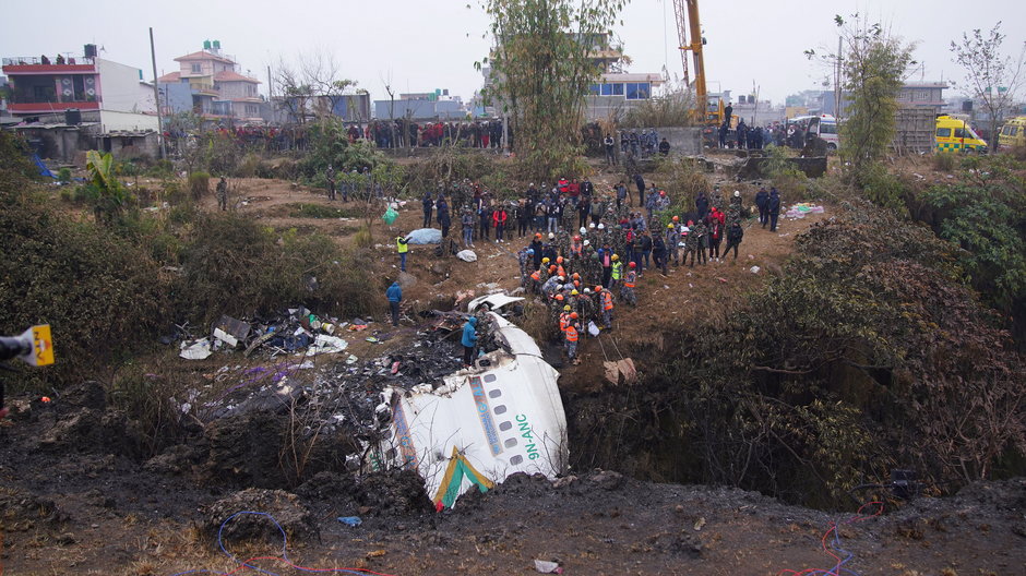 Miejsce katastrofy samolotu w Nepalu