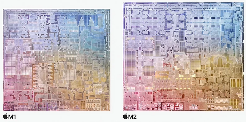 Procesor Apple M2 jest wykonany w tym samym procesie technologicznym co Apple M1, przez co inżynierowie firmy mieli niewielkie pole do popisu w czasie opracowywania go.