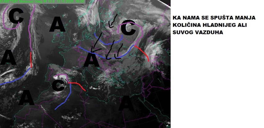 Čubrilo je najavio spuštanje suvog i hladnijeg vazduha ka nama