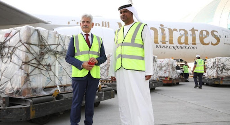 The IHC’s recent Operation Pakistan Airbridge in partnership with Emirates. (Photo: IHC)