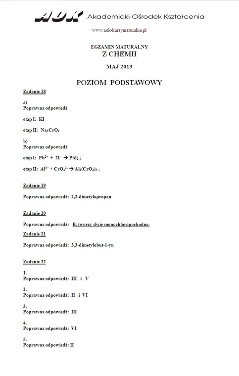 Chemia poziom podstawowy 18-22