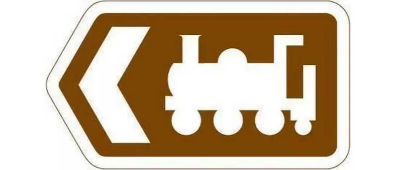 Znak z lokomotywą